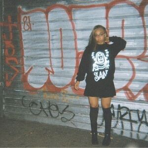 NEW Oversized Black Long Sleeve Tee Shirt Grunge Streetwear Sizes L